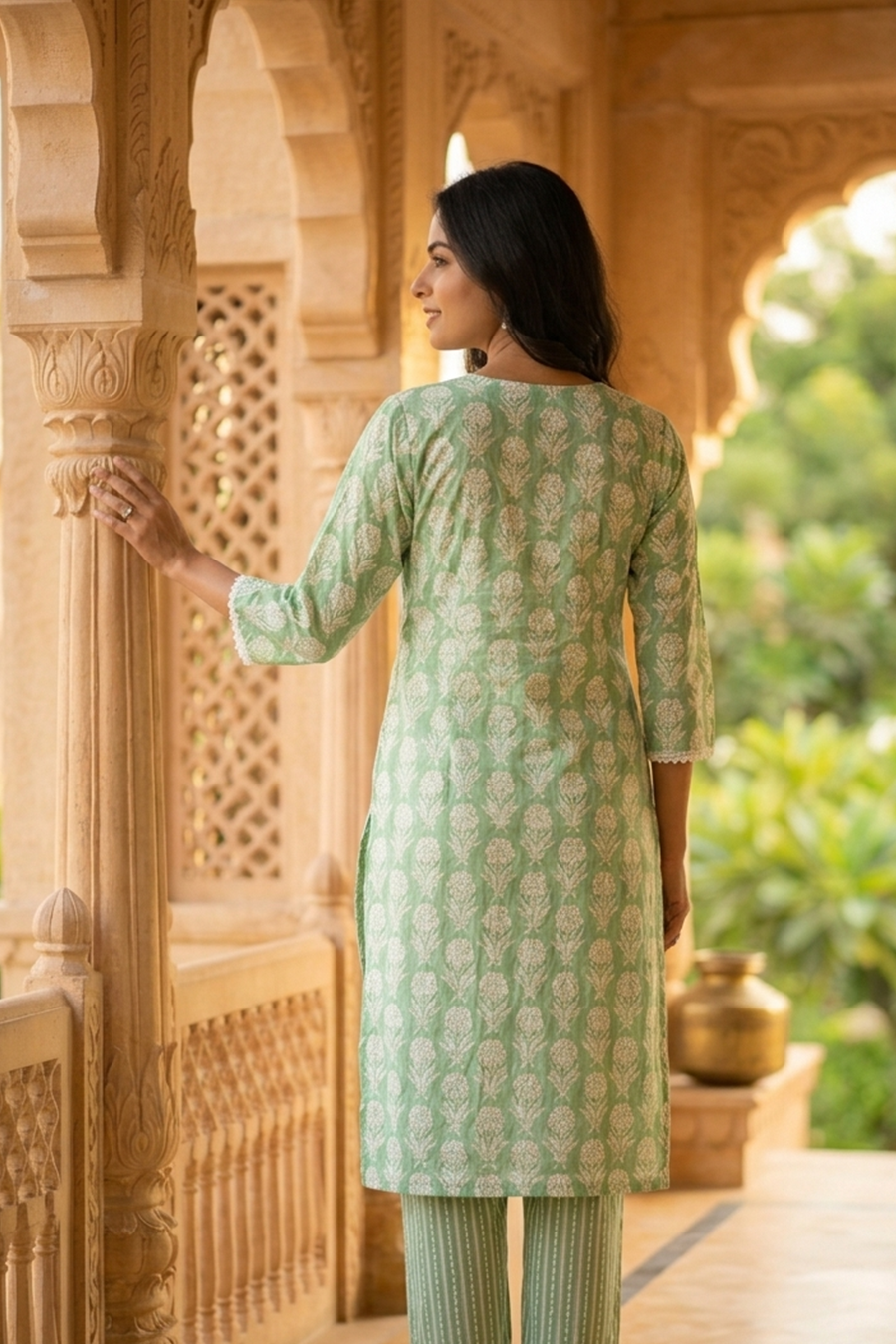 Leheriya Mrig Leher Suit For Women with elegant traditional
